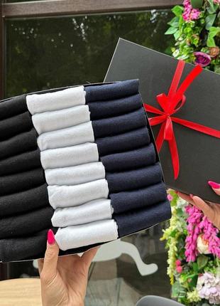 Набір жіночих коротких шкарпеток на 24 пари 36-40 р в коробці із стрічкою літо