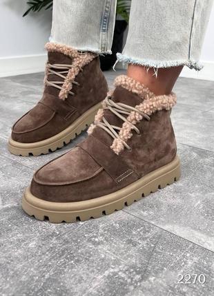 Ботинки зимние женские натуральная замша