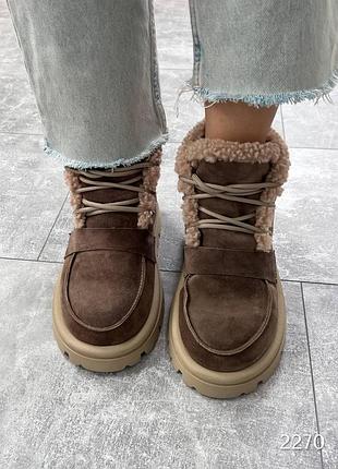 Ботинки зимние женские натуральная замша