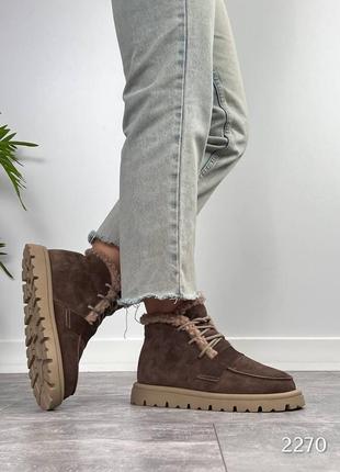 Ботинки зимние женские натуральная замша