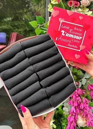 Набір жіночих коротких шкарпеток на 16 пар 36-40 р в коробці із стрічкою літо