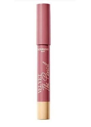 Матова помада-олівець для губ bourjois velvet the pencil lipstick 04 less is brownn, 1.8 г