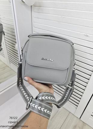 Жіноча стильна та якісна сумка з еко шкіри сіра2 фото