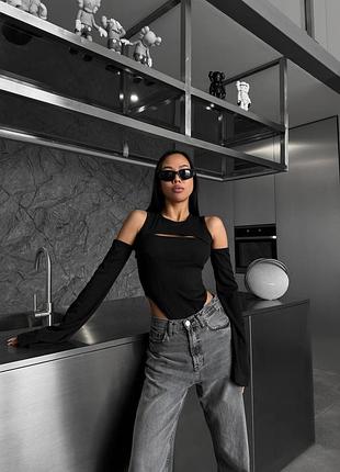 Изысканный боди с разрезами на рукавах❤️‍🔥