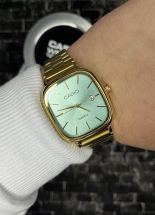 Годинник casio ltp e117 унісекс gold-light blue/касіо/часы касио