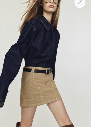 Стильная юбка со строчками с накладными карманами h&m 36