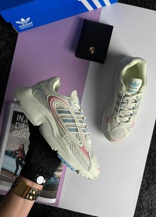 Женские кроссовки adidas chicken originals ozmillen beige pink blue