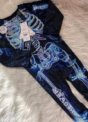 Комбинезон костюм на хелоуин скелет на 3-4 года