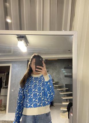 Свитер в цветочный принт в стиле zara 5