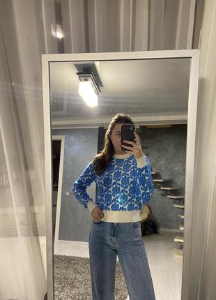 Свитер в цветочный принт в стиле zara 6