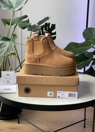 Угги угг уггі ugg neumel chelsea chestnut platform