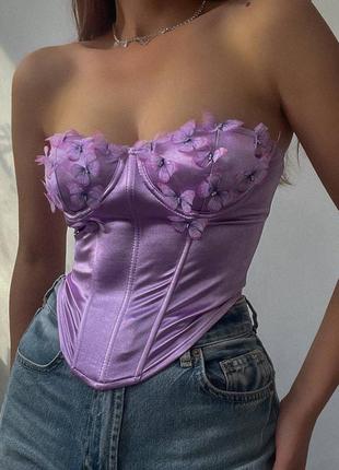 Невероятный корсетный топ с бабочками 😍🦋