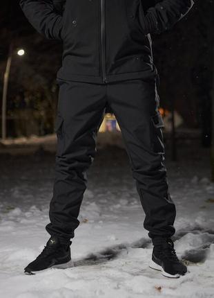 Джогери чоловічі на флісі intruder softshell чорного кольору