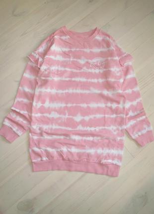 Туніка - худі на флісі принт тайдай f&f 13-14 років