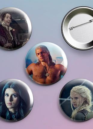 Піни значки відьмак серіал 4 шт у комплекті