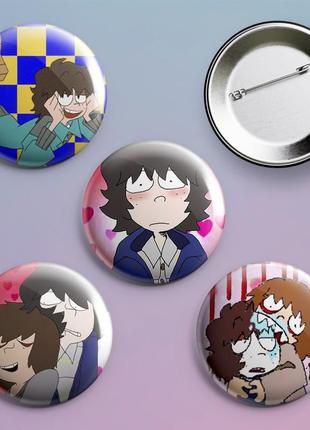 Закатные значки с принтом one wheat mark одна пшеничная марка металлические на булавке 56 мм х 4 штуки