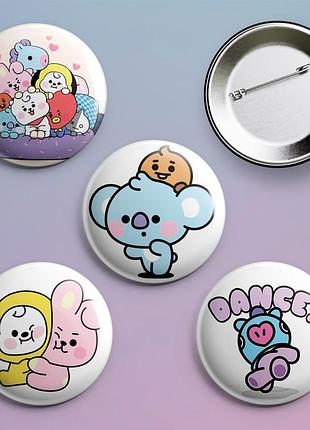 Пины значки бтс bts kpop 4 шт в комплекте