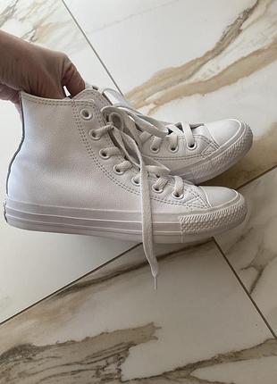 Шкіряні білі кеди конверси converse оригінал 4