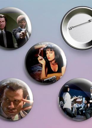 Піни значки кримінальне чтиво серіал 4 шт у комплекті