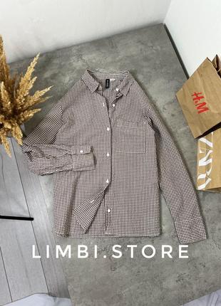 🌷трендовая рубашка в клетку блуза рубашка в клетку от h&m zara bershka mango stradivarius