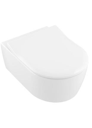 Унитаз подвесной villeroy&boch avento 5656rs01 с крышкой slim soft close