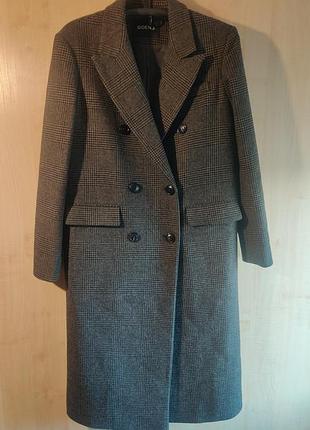 Бушлат пальто в клетку, демисезон, женское goen.j, размер u9 12 (l)