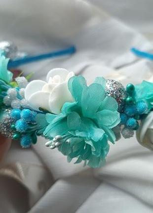 Обруч венчик с цветами