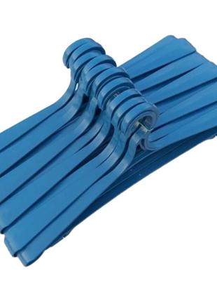 Плечики для одежды голубые металлические с перекладиной пластиковые лопата синие 42 см