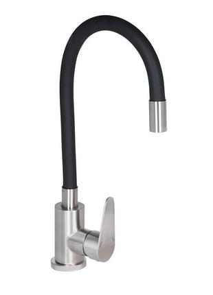 Смеситель vida для кухни 04r-bfs, u-образный гибкий black (k35) lidz