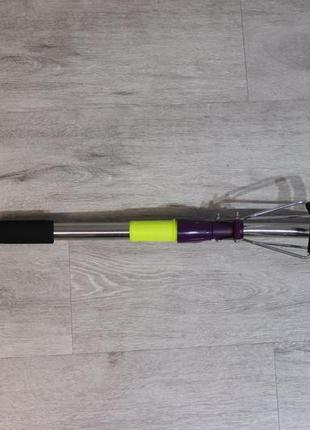 Швабра для мытья пола стен с двойным отжимом и пластиковым основанием телескопическая выдвижная