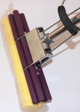 Швабра для мытья пола стен с двойным отжимом и пластиковым основанием телескопическая выдвижная