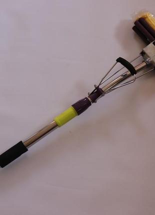 Швабра для мытья пола стен с двойным отжимом и пластиковым основанием телескопическая выдвижная