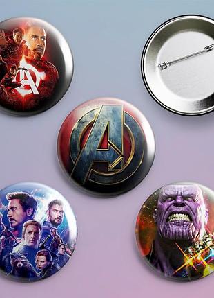 Пины значки мстители the avengers сериал 4 шт в комплекте