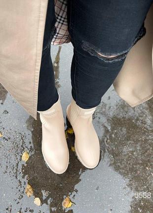 Бежевые резиновые ботинки ❤️ женские резиновые ботинки ❤️