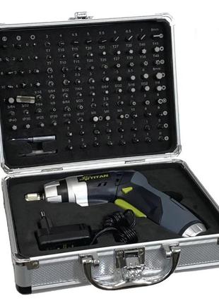 Акумуляторна викрутка titan pao36l set (у кейсі з набором інструментів)