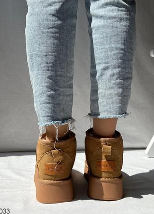 Руді уггі на платформі, угги рыжие платформа, короткие угги платформа, уггі, угі 40р код 06033