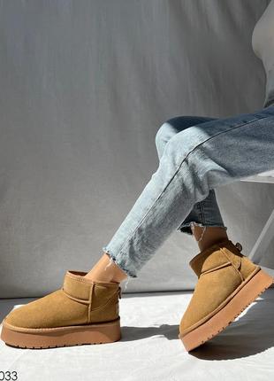 Руді уггі на платформі, угги рыжие платформа, короткие угги платформа, уггі, угі 40р код 06033