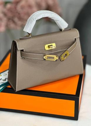 Кожаная сумка сумочка в стиле hermes kelly mini
