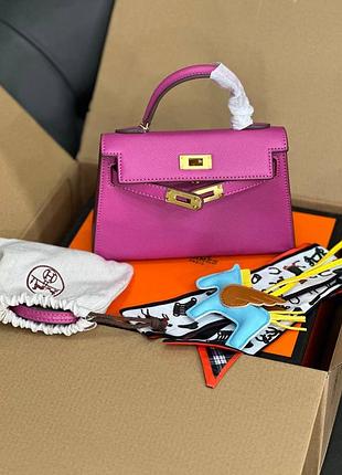 Кожаная сумка сумочка в стиле hermes kelly mini