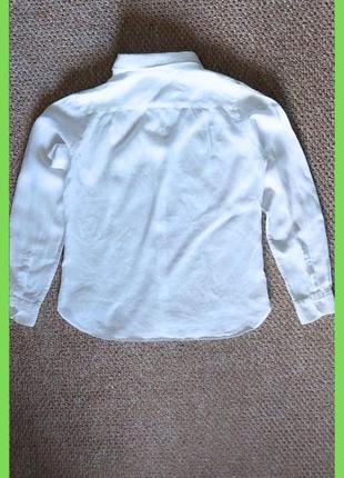 Белая женская рубашка тонкий 100% лен, р.s uniqlo7 фото