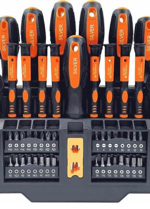 Набір викрутки, насадки,гайкові ключі, торцеві silver 50 шт (silver11590)