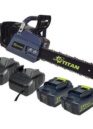 Аккумуляторная цепная пила titan pcs1440b