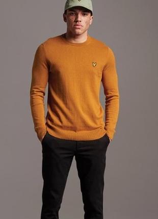 Джемпер, свитер, кофта lyle and scott vintage pulls cotton merino homme marron-orange