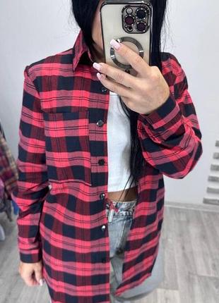 Стильная котоновая рубашка в клетку