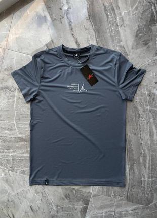 Футболка jordan dri-fit серая / белая мужская