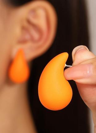 Топ серьги капли в стиле zara оранжевые сережки
