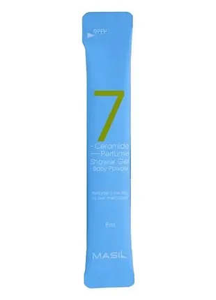 Гель для душа с ароматом детской присыпки masil 7 ceramide perfume shower gel baby powder 8ml