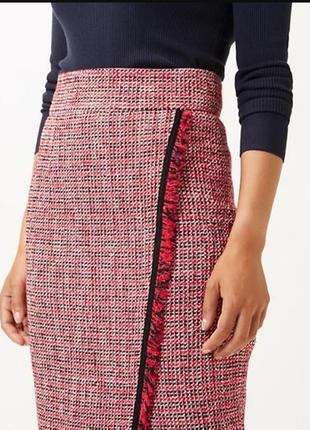 Стильная новая твиловая миди-юбка с асимметричным кроем marks and spencer. англия.