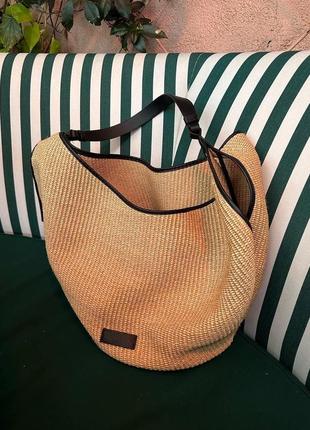 Плетена сумка пляжна сумка сумка з рафії9 фото