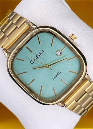 Годинник casio ltp e117 унісекс gold-light blue/касіо/часы касио